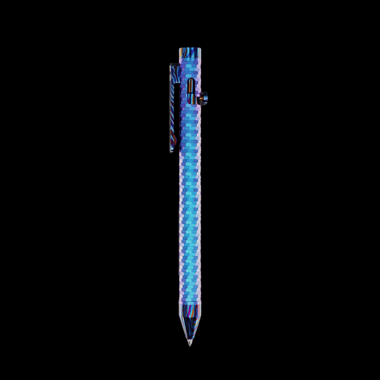 Bolt Action Pen v.03 Shop Series Edition 15 — Ti Reflector — Blurple + Ti-Dam Kit