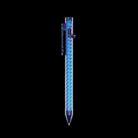 Bolt Action Pen v.03 Shop Series Edition 15 — Ti Reflector — Blurple + Ti-Dam Kit