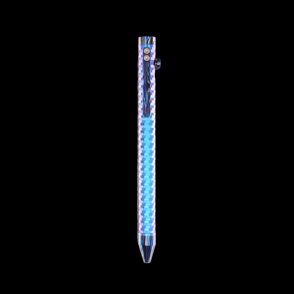Bolt Action Pen v.03 Shop Series Edition 15 — Ti Reflector — Blurple + Ti-Dam Kit