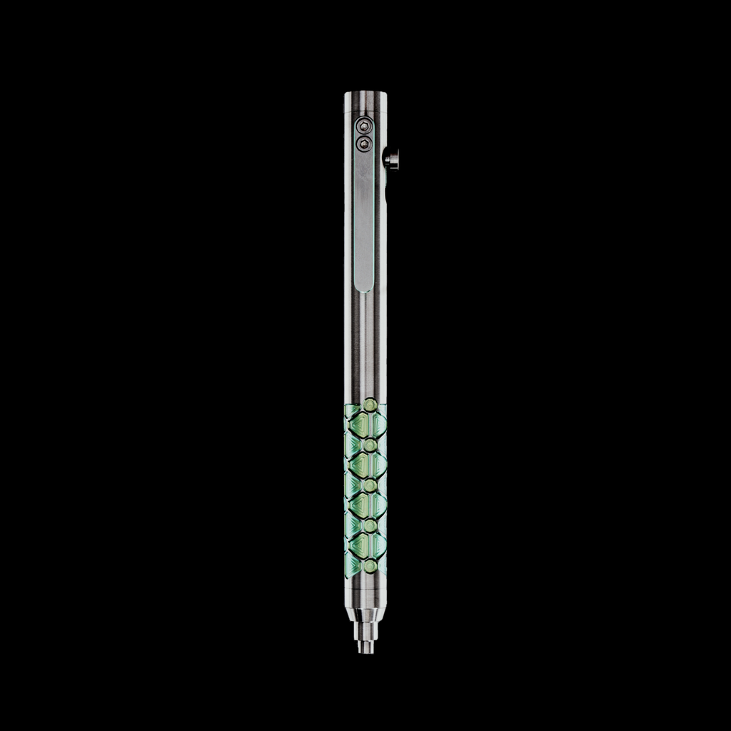 Bolt Action Pen v.03 Shop Series Edition 12 — Titanium Isogrid — Green