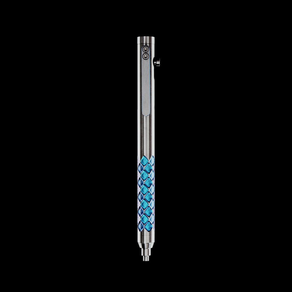Bolt Action Pen v.03 Shop Series Edition 13 — Titanium Dragonscale — Blue