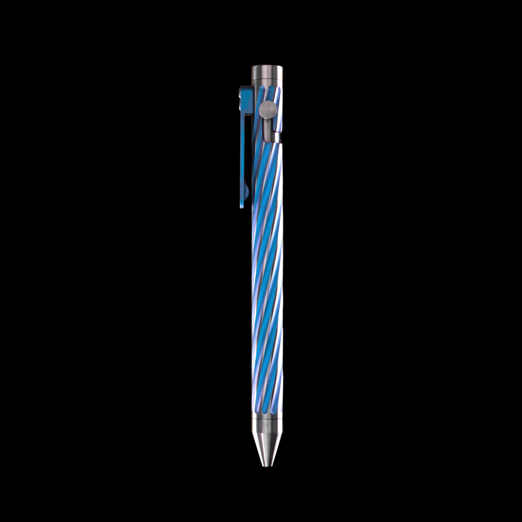 INVENTERY Bolt Action Pen v.03 Twister Ti SE · Blue anodized titanium, bolt stowed