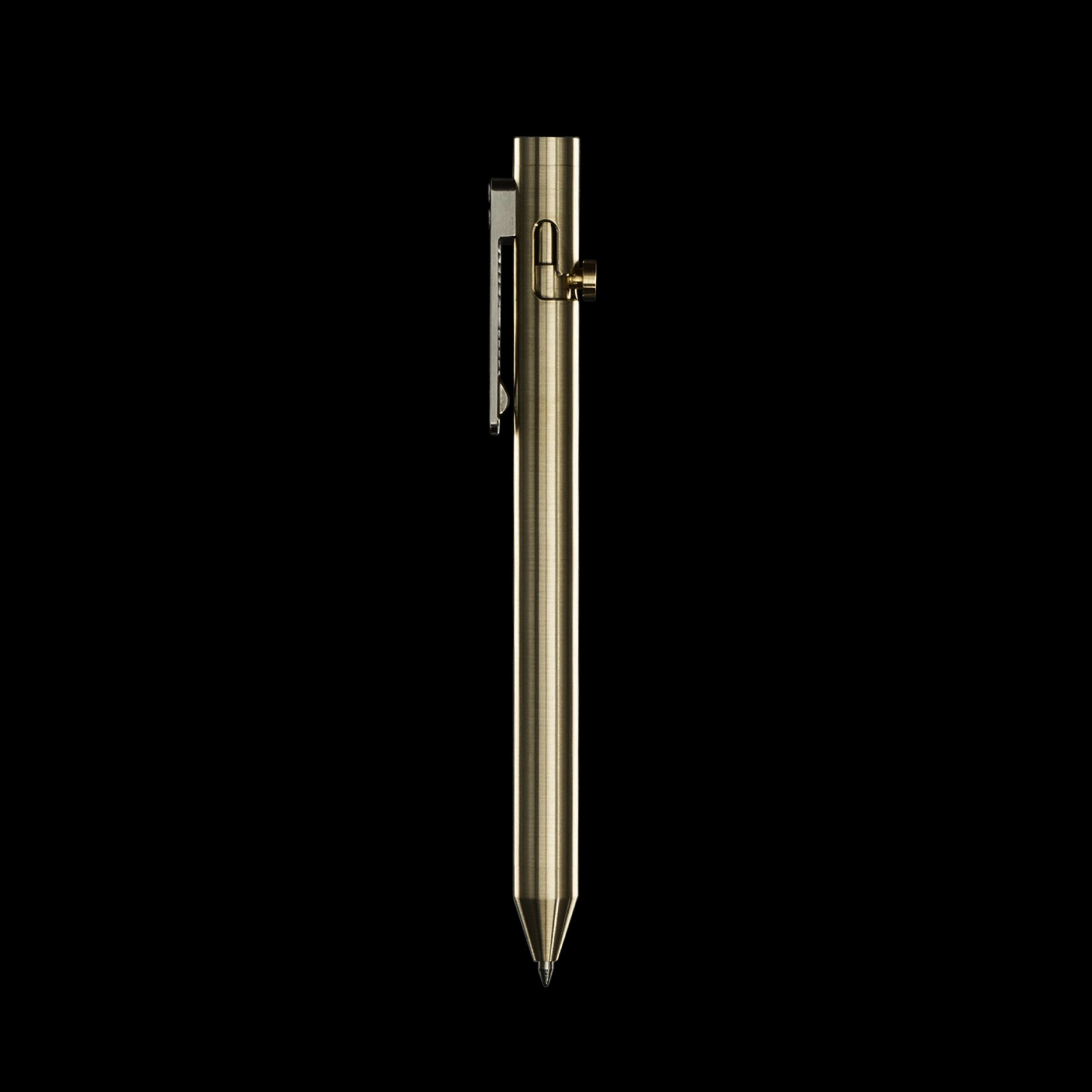 INVENTERY Bolt Action Pen V.03 — machined Brass EDC pen, front view