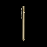 INVENTERY Bolt Action Pen V.03 — machined Brass EDC pen, angled view