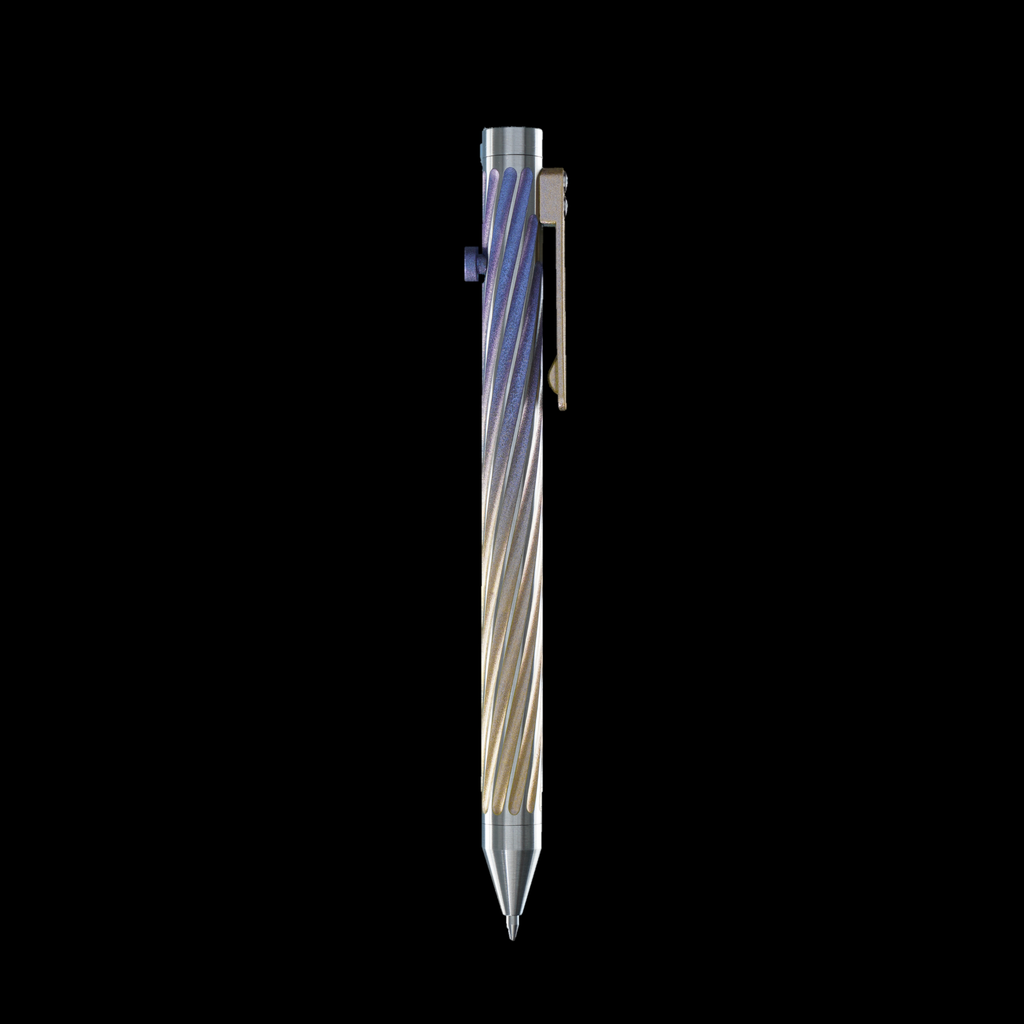 INVENTERY Bolt Action Pen v.03 Twister SE — Corona Cerakote on stainless, rear view