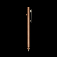 INVENTERY Bolt Action Pen V.03 — machined Copper EDC pen, clip detail
