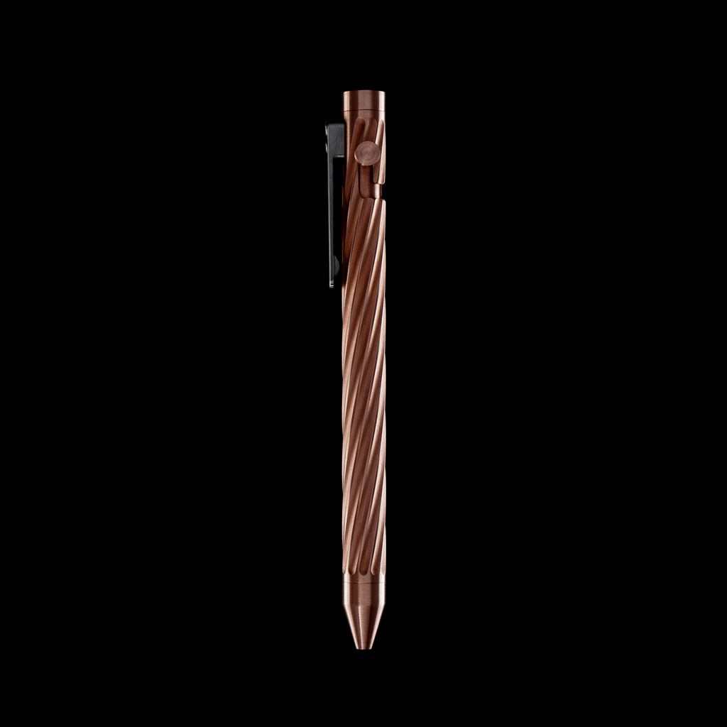 INVENTERY Bolt Action Pen v.03 Twister — machined Copper EDC pen, bolt stowed
