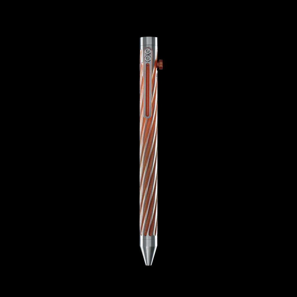 INVENTERY Bolt Action Pen v.03 Twister SE — Ember Cerakote on stainless, rear view