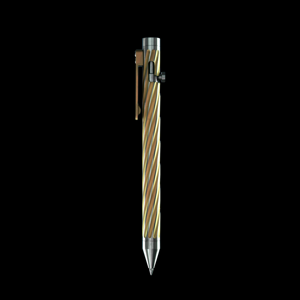 INVENTERY Bolt Action Pen v.03 Twister Ti SE · Gold anodized titanium, bolt deployed