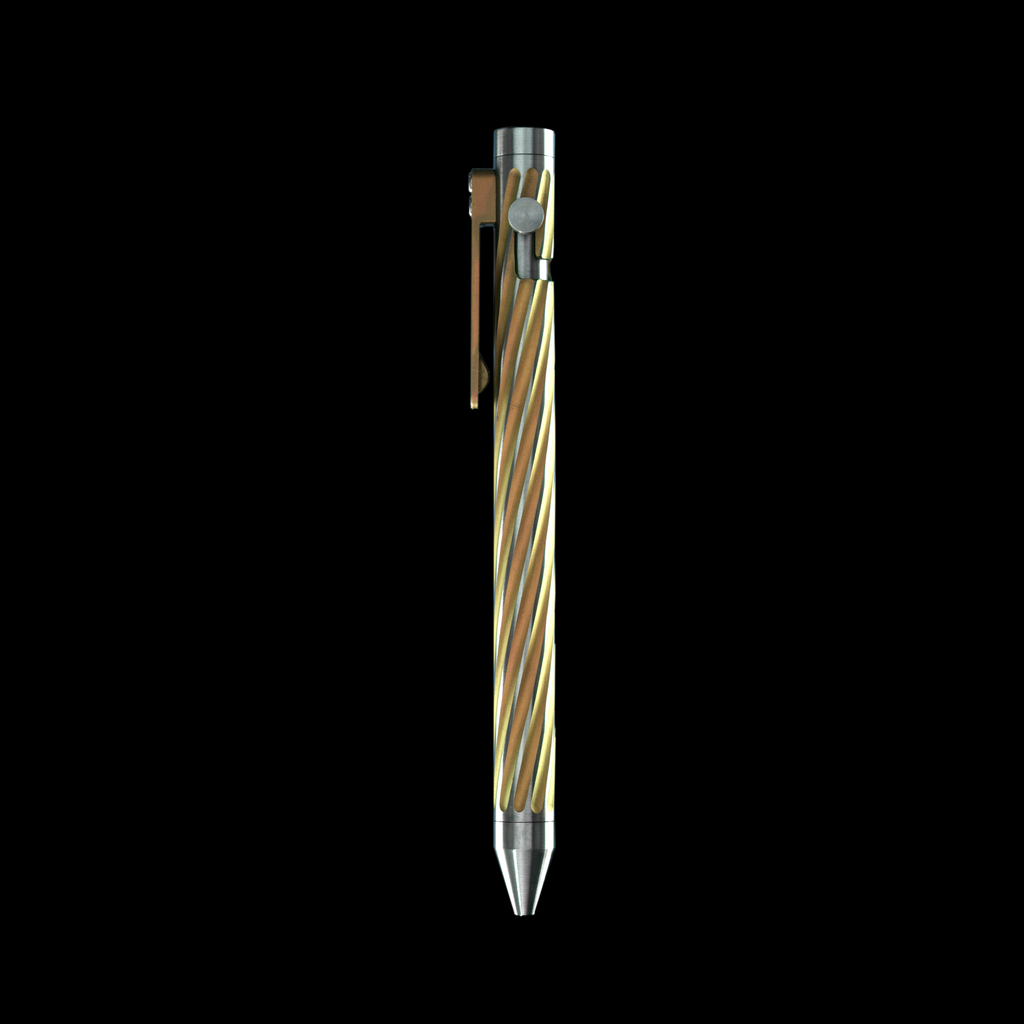 INVENTERY Bolt Action Pen v.03 Twister Ti SE · Gold anodized titanium, bolt stowed