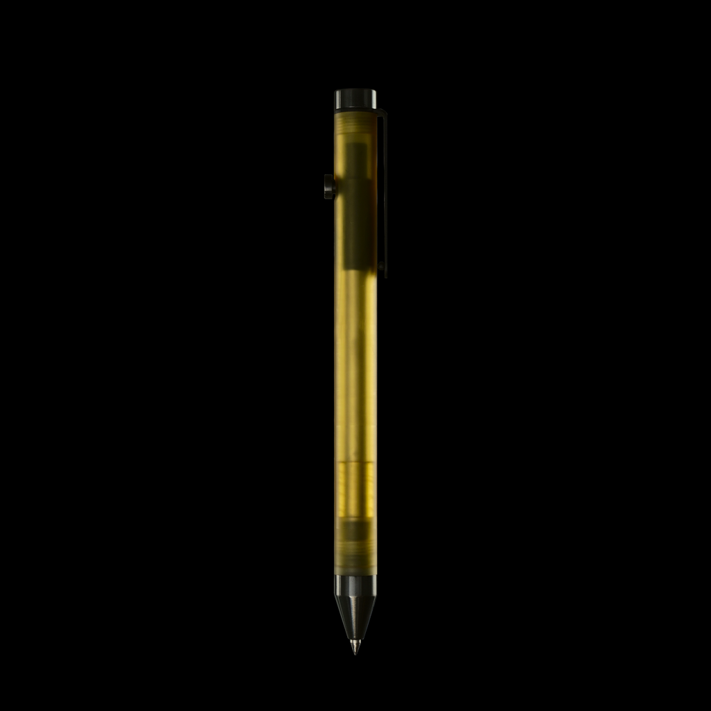 INVENTERY Bolt Action Pen v.03 Ultem — Zirconium tip, rear view