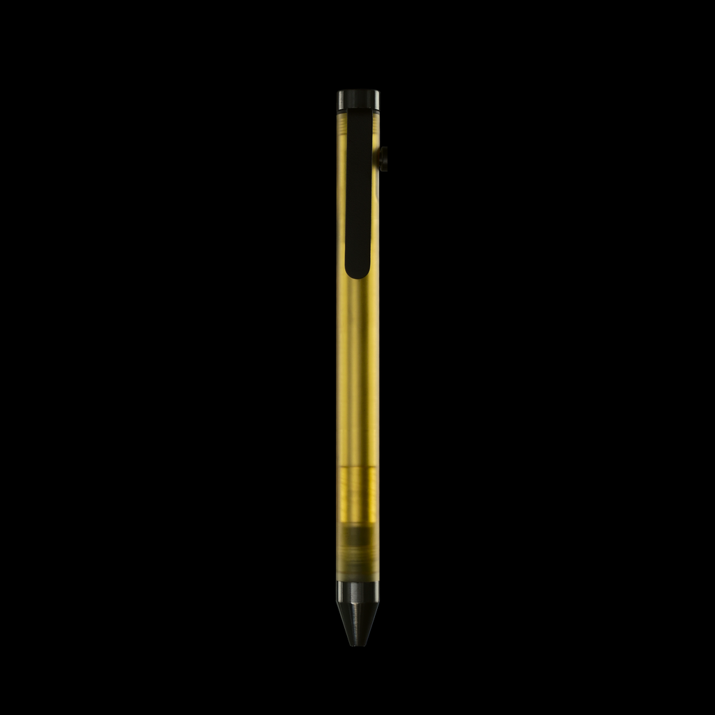 INVENTERY Bolt Action Pen v.03 Ultem — Zirconium tip, clip detail