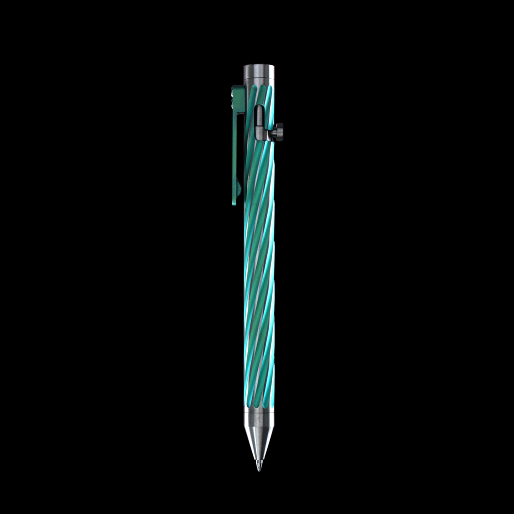 INVENTERY Bolt Action Pen v.03 Twister Ti SE · Green anodized titanium, bolt deployed