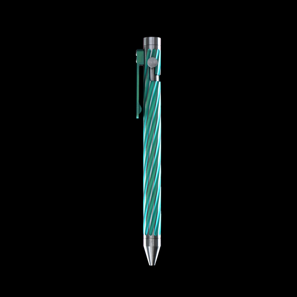 INVENTERY Bolt Action Pen v.03 Twister Ti SE · Green anodized titanium, bolt stowed