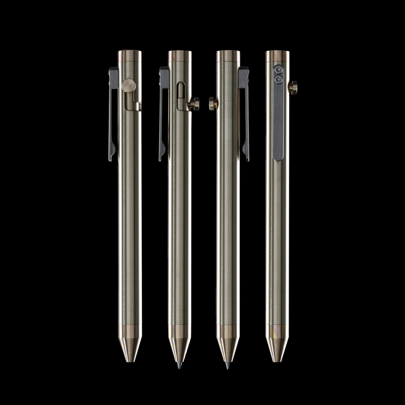Bolt Action Pen v.03 brass mokume accent kit — 4 views