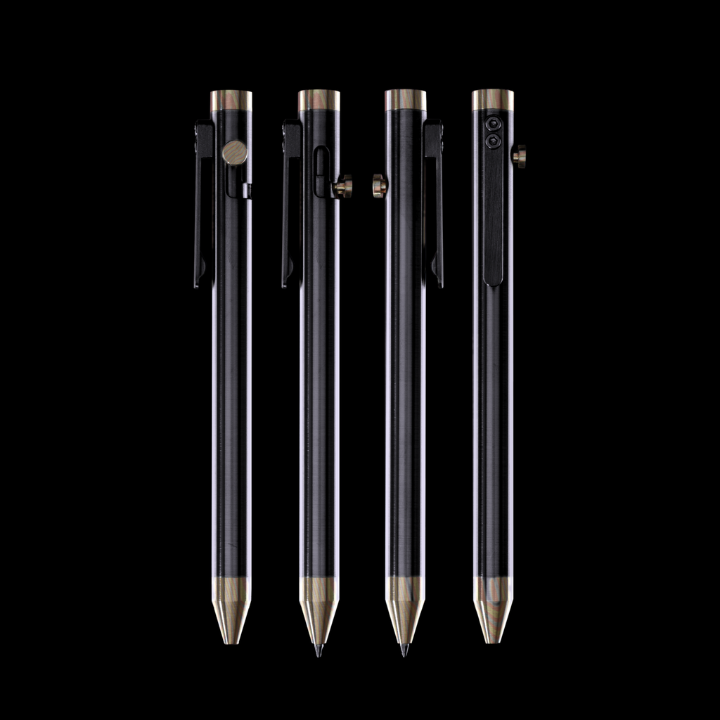 Bolt Action Pen v.03 zirconium mokume accent kit — 4 views