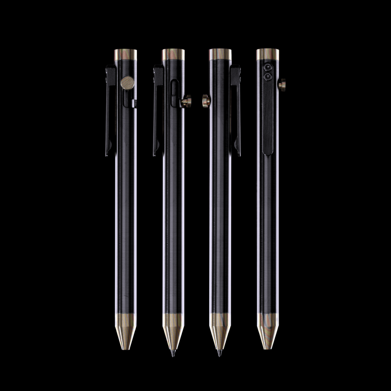 Bolt Action Pen v.03 zirconium mokume accent kit — 4 views