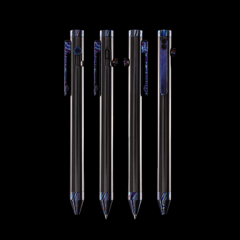 Bolt Action Pen v.03 zirconium ti damascus accent kit — 4 views