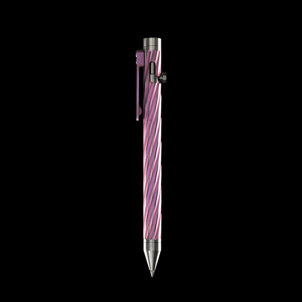 INVENTERY Bolt Action Pen v.03 Twister Ti SE · Magenta anodized titanium, bolt deployed