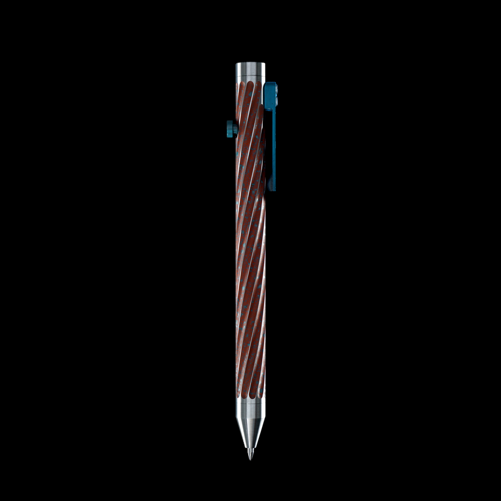 INVENTERY Bolt Action Pen v.03 Twister SE — Oxide Cerakote on stainless, milled clip detail