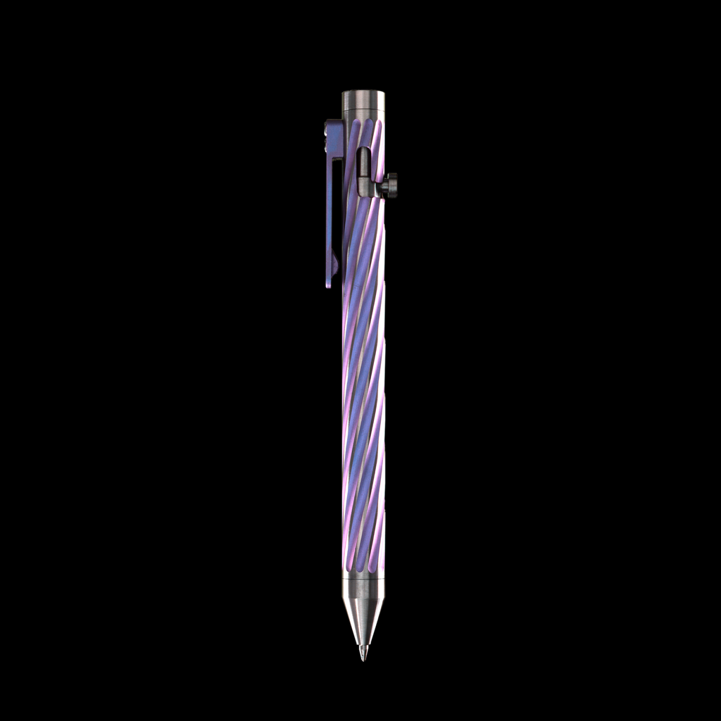 INVENTERY Bolt Action Pen v.03 Twister Ti SE · Purple anodized titanium, bolt deployed