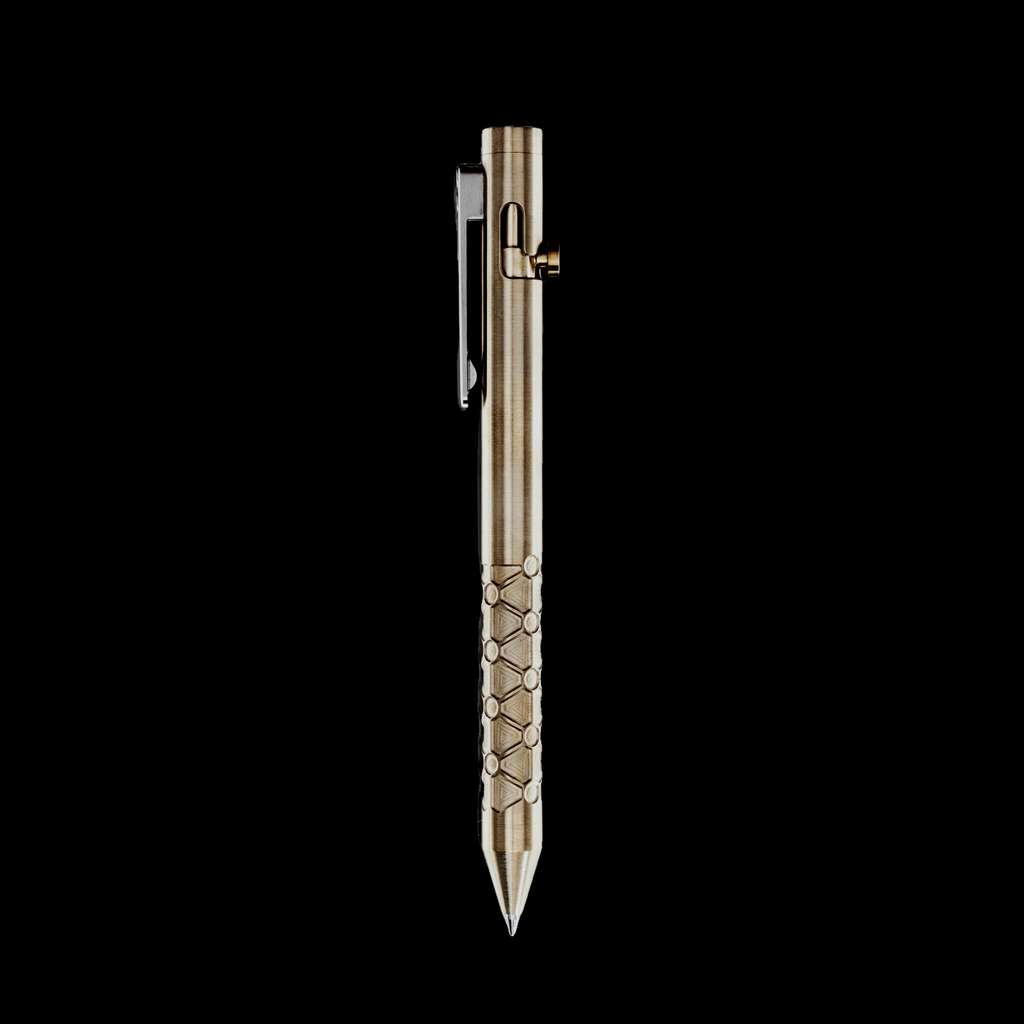 Bolt Action Pen v.03 Shop Series Edition 14 — Brass Isogrid