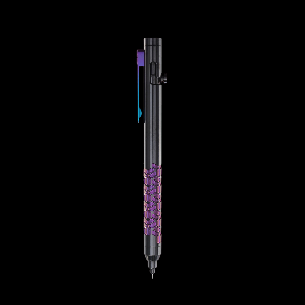 Bolt Action Pen v.03 Shop Series Edition 23 — Zirconium — Isotope Grip / Hot Pink