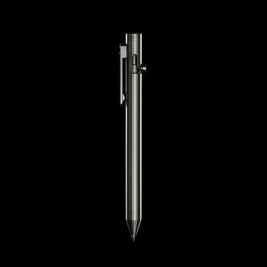 INVENTERY Bolt Action Pen V.03 — machined Titanium EDC pen, front view