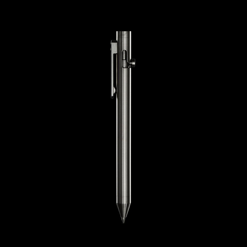 INVENTERY Bolt Action Pen V.03 — machined Titanium EDC pen, front view