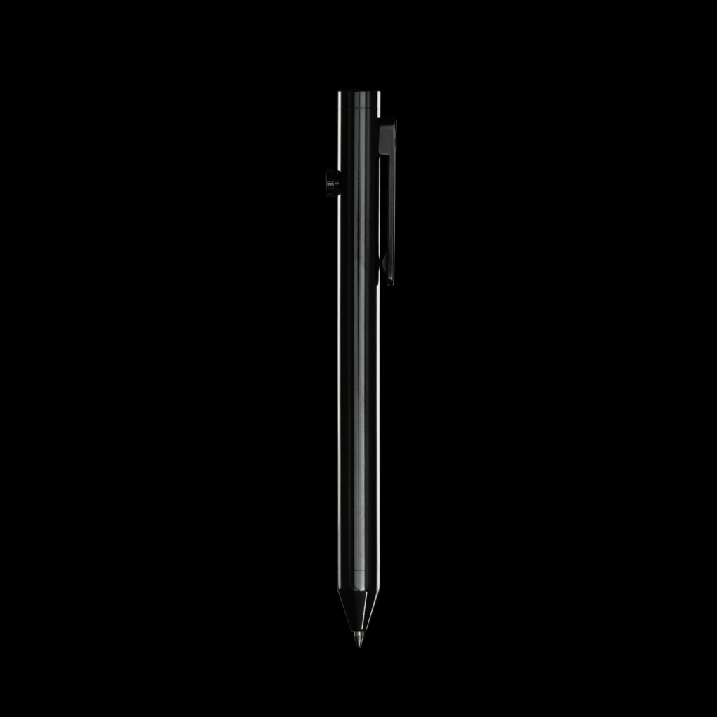INVENTERY Bolt Action Pen V.03 — machined Zirconium EDC pen, clip detail