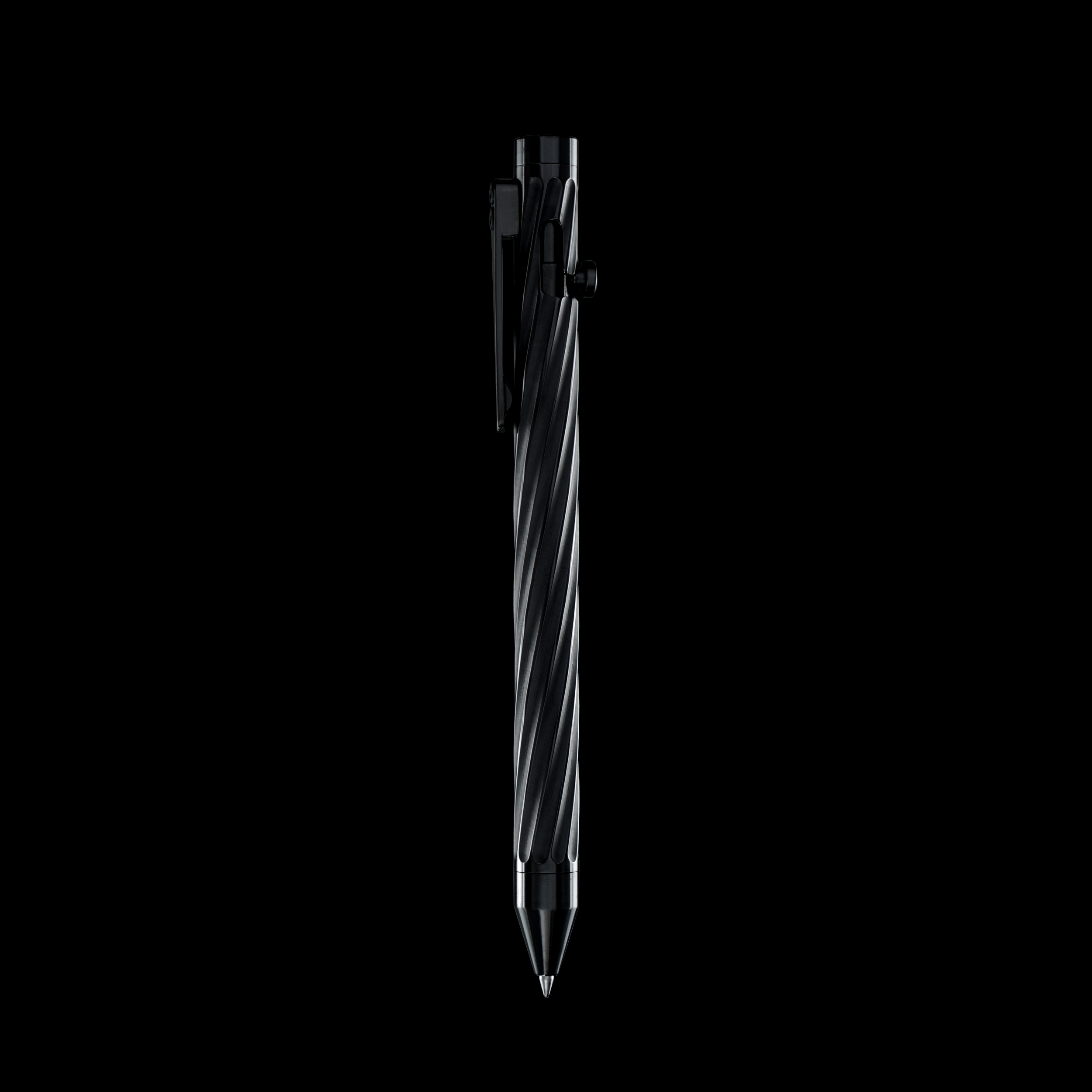 INVENTERY Bolt Action Pen v.03 Twister — machined Zirconium EDC pen, bolt deployed
