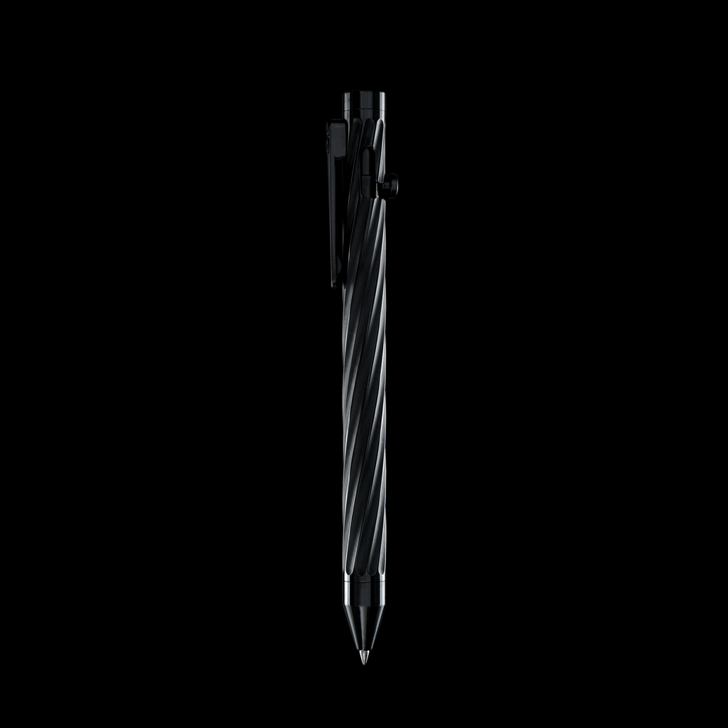 INVENTERY Bolt Action Pen v.03 Twister — machined Zirconium EDC pen, bolt deployed