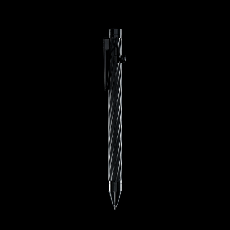 INVENTERY Bolt Action Pen v.03 Twister — machined Zirconium EDC pen, bolt deployed