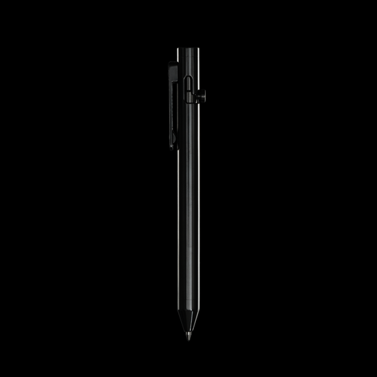 INVENTERY Bolt Action Pen V.03 — machined Zirconium EDC pen, front view
