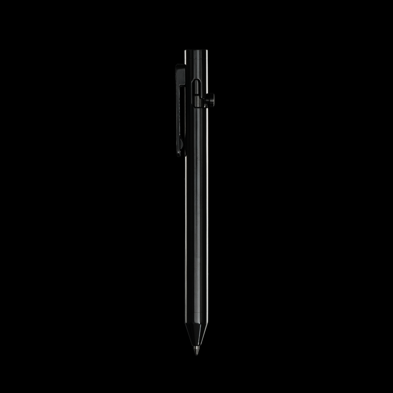 INVENTERY Bolt Action Pen V.03 — machined Zirconium EDC pen, front view