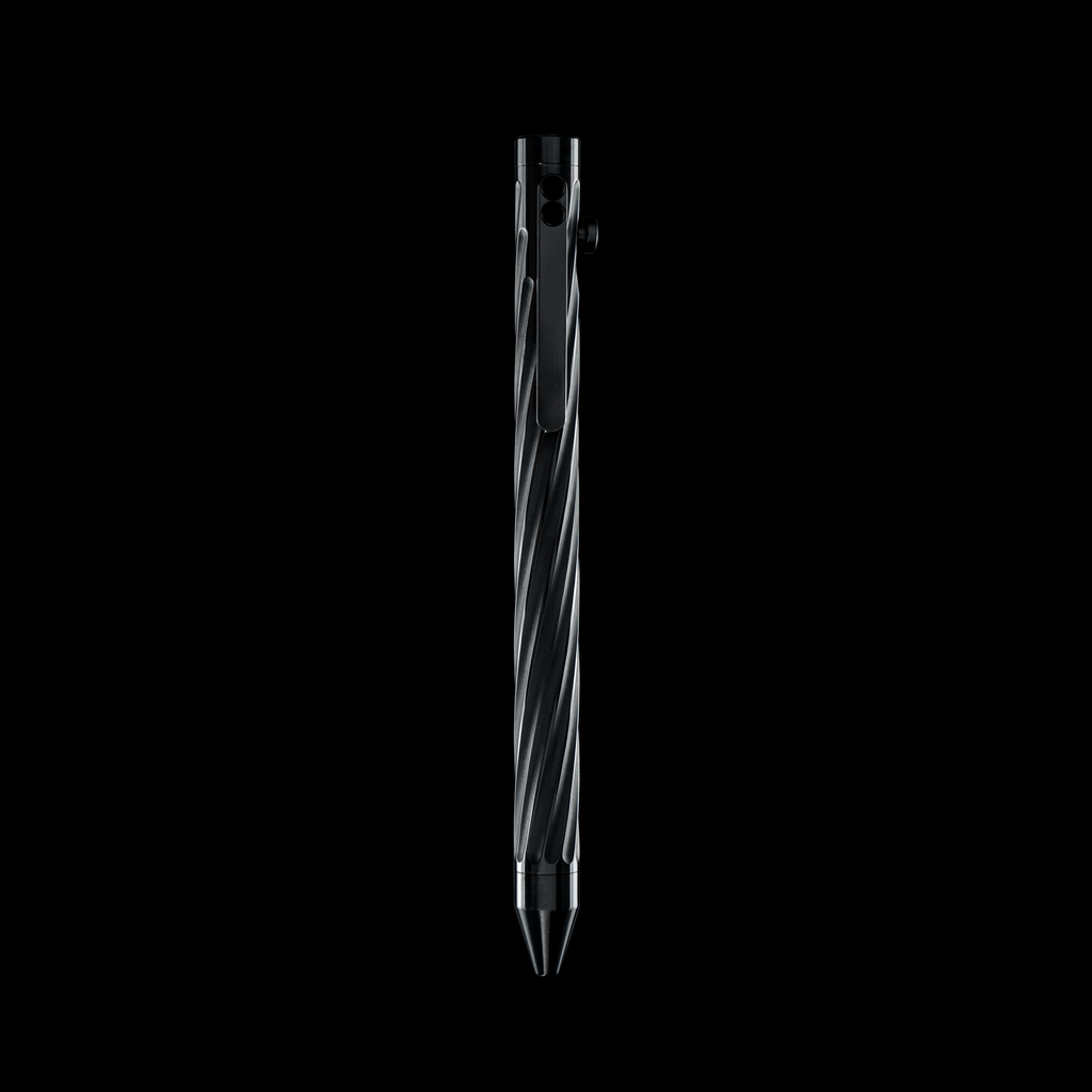 INVENTERY Bolt Action Pen v.03 Twister — machined Zirconium EDC pen, clip detail