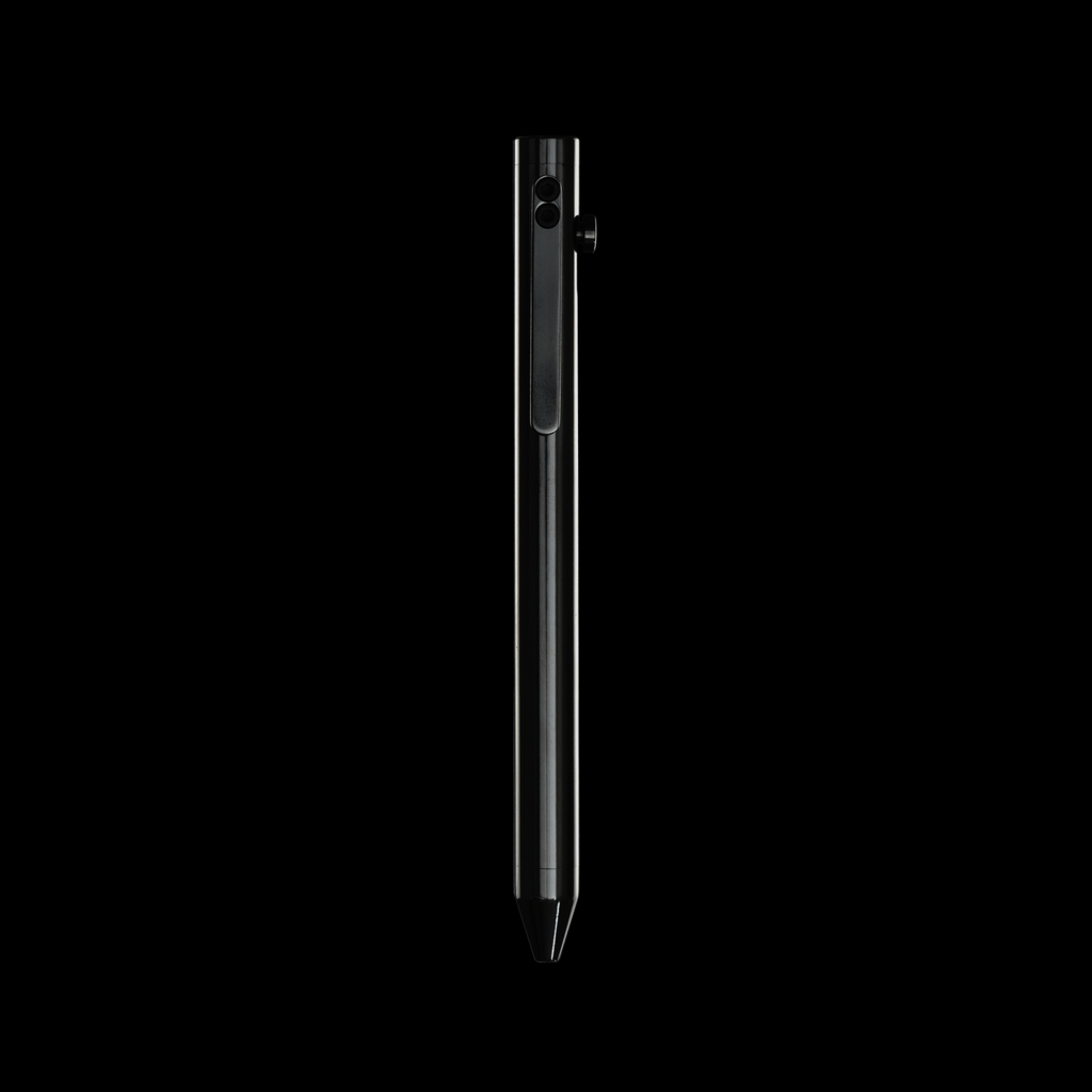 INVENTERY Bolt Action Pen V.03 — machined Zirconium EDC pen, rear view
